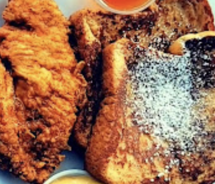 The Marietta Local signature dishes Nashville Hot ChickenMeatloaf SandwichLocal Benedict